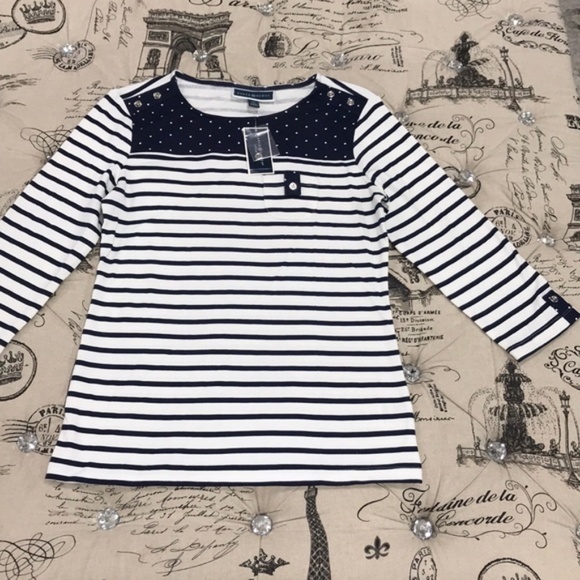 Karen Scott Sport Colorblocked Striped Top - Picture 4 of 5